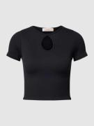 Kort T-shirt met cut-out, model 'GWEN'