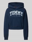 Korte hoodie met labelprint, model 'VARSITY'