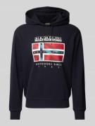 Hoodie met labelprint, model 'BIG FLAG'