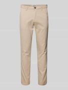 Slim fit chino met ceintuurlussen, model 'MARCO BOWIE'