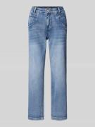 Straight fit jeans met viscose, model 'Anna'