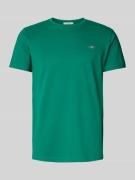 Slim fit T-shirt met labelstitching
