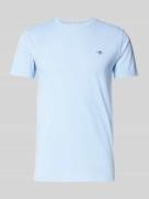 Slim fit T-shirt met labelstitching