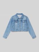 Jeansjack met motiefstitching