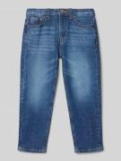 Relaxed fit jeans met labelstitching