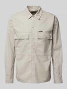 Regular fit vrijetijdsoverhemd met labeldetail