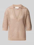 Gebreid shirt met ajourpatroon