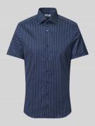 Slim fit zakelijk overhemd met all-over motief