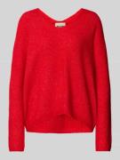 Gebreide pullover met V-hals, model 'THORA'
