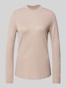 Shirt met lange mouwen van viscosemix met opstaande kraag