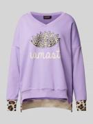 Oversized sweatshirt met ribboorden