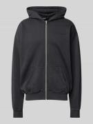 Oversized sweatjack met ritssluiting