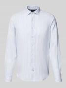 Slim fit linnen overhemd met kentkraag, model 'Sykia'