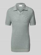 Slim fit poloshirt met V-hals