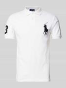 Custom slim fit poloshirt met logostitching