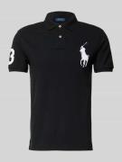 Custom slim fit poloshirt met logostitching