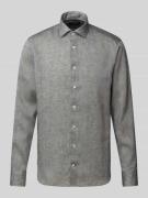 Slim fit linnen overhemd met kentkraag, model 'Sykia'