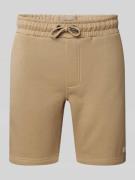 Korte regular fit sweatshorts met labelpatch