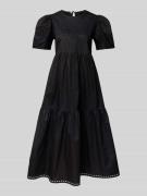 Midi-jurk met broderie anglaise