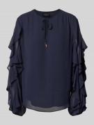 Loose fit chiffon blouse met mouwen met ruches