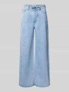 Wide leg jeans met strikceintuur, model 'Adanna'
