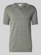 Slim fit poloshirt met V-hals, model 'Ecovero'