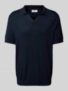 Slim fit poloshirt met V-hals, model 'Ecovero'