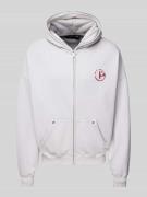 Oversized sweatjack met labelprint, model 'RIGAD'