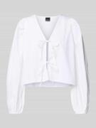 Korte overhemdblouse met koordsluiting