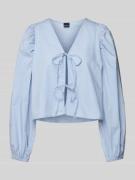Korte overhemdblouse met koordsluiting