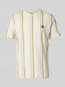 Regular fit T-shirt van puur katoen met labelstitching