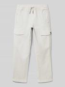 Straight leg cargobroek met labeldetail