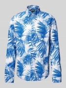 Relaxed fit vrijetijdsoverhemd van een mix van viscose en linnen