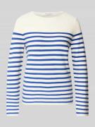 Regular fit gebreide pullover van puur katoen met streepmotief
