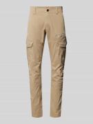 Tapered fit cargobroek met labelprint, model 'NORDROP'