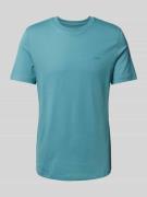 Regular fit T-shirt van puur katoen met rubberen labelprint