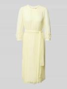 Midi-jurk met strikceintuur