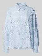 Regular fit blouse met lange mouwen van puur katoen, model 'VILDE'