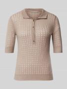 Gebreid shirt van kasjmier met ajourpatroon