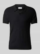 Regular fit poloshirt met structuur van vlamgaren