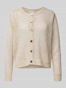 Linnen cardigan met ajourpatroon