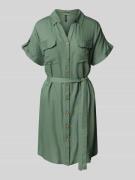 Getailleerde mini-jurk van pure viscose, model 'BUMPY'
