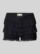 Slim fit korte broek met kant
