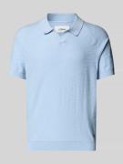 Regular fit poloshirt met structuur van vlamgaren