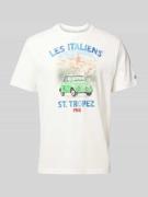 T-shirt met motief- en labelprint