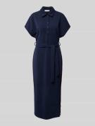 Midi-jurk met strikceintuur