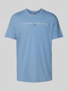 Regular fit T-shirt van puur katoen met labelstitching