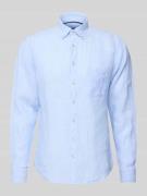 Regular fit linnen overhemd met button-downkraag