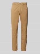 Slim fit chino in effen design, model 'NEW Miles'