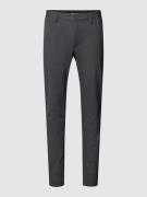 Tapered fit stoffen broek met visgraatmotief